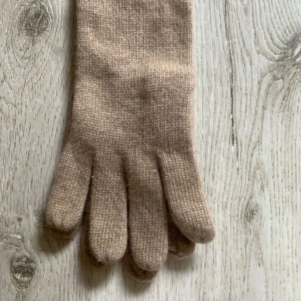 Kayeer Cashmere Long Opera Gloves Camel Tan Knit One Size NWT